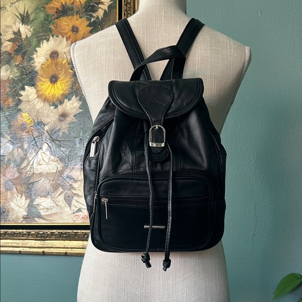 Black Leather Backpack